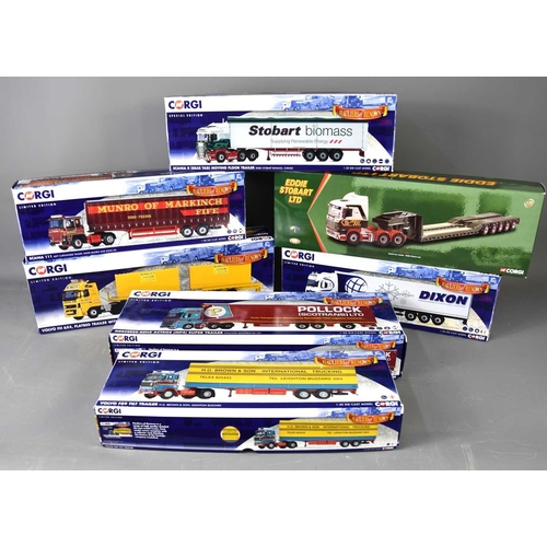 374 - Seven boxed Limited edition Corgi haulage lorries comprising of Eddie Stobart , Dixon, Munro of Mark... 