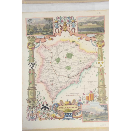 504 - A group of 18th century and later maps, some examples hand coloured to include a map of Rutland sold... 