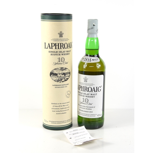 150 - A bottle of Laphroaig 10yrs old single malt Scotch whisky.