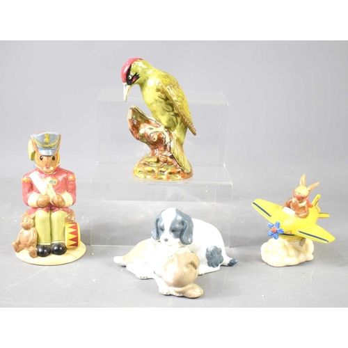 149 - Three boxed Royal Doulton figures comprising of Chocs Away Bunnykins 747 of 2000, Woodpecker number ... 