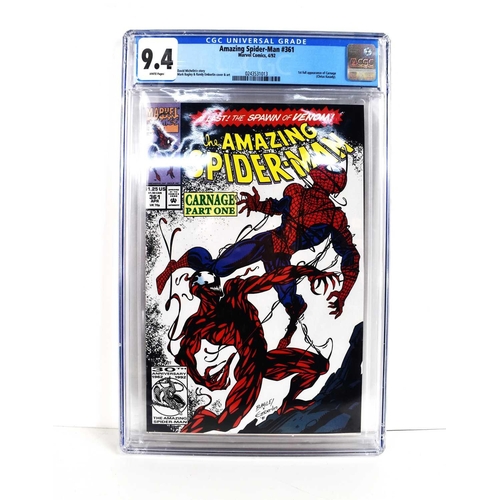 Marvel Comics: The Amazing Spiderman #361, CGC grade , first appearance  of Carnage, 1992.