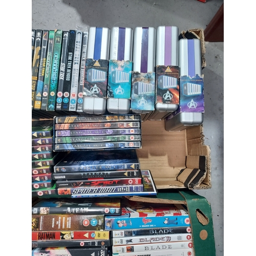 651 - A large group of 350 plus DVDs and boxsets, mostly fantasy and sci-fi to include Star Trek The Next ... 