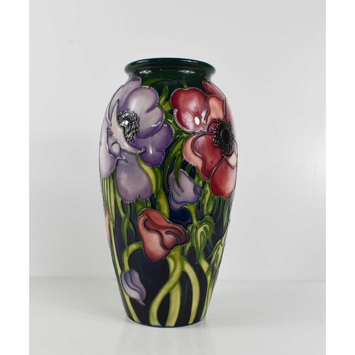 106 - A Moorcroft vase in the anemone pattern, of baluster form, circa 2000, 26cm high.