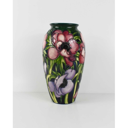 106 - A Moorcroft vase in the anemone pattern, of baluster form, circa 2000, 26cm high.