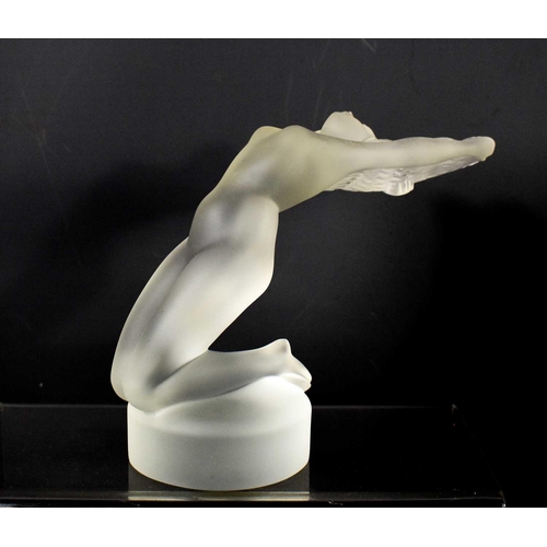 155 - A Lalique frosted glass paperweight figure 'Chrysis', in the form of a backward arching nude, signed... 