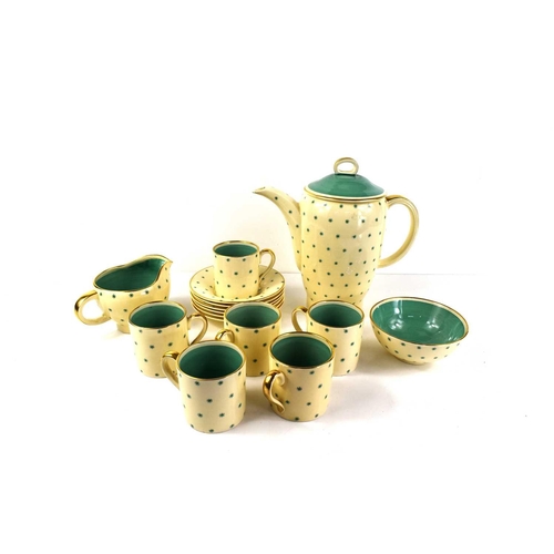 181 - A Susie Cooper part coffee service in the star pattern, number 1685, comprising coffee pot, six coff... 