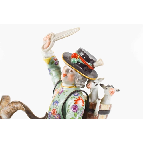 182 - A 20th century Meissen figure of 'Count Brühl's tailor', in the manner of the 18th century model by ... 