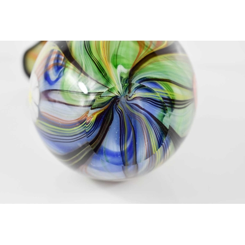 185 - A Studio Art glass vase, likely Murano, made up of multi-layered coloured canes and abstracted mille... 