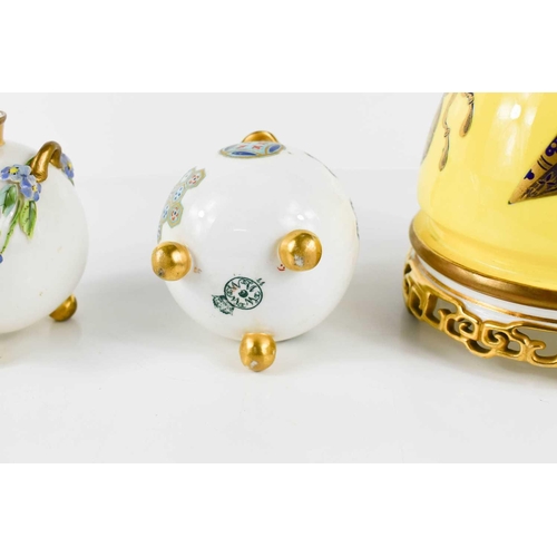 197 - A group of Royal Worcester to include three aesthetic movement vases, and one Chinoiserie example wi... 