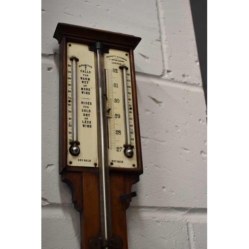 298 - A Negretti and Zambra of London 1930s oak cased barometer a/f