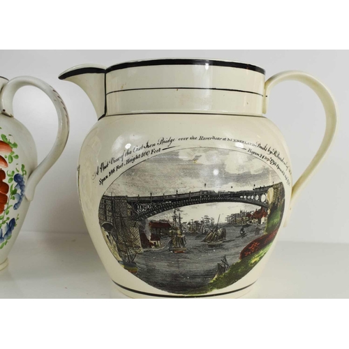 49 - A 19th century Sunderland water jug, signed Phillips & Co, with a Lords Statement decorated with mon... 