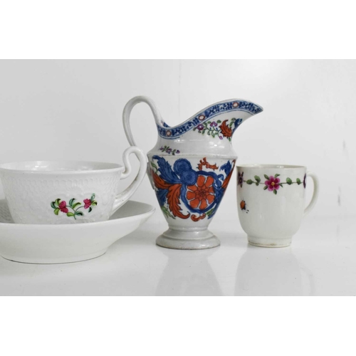 71 - A group of 18th and 19th century pottery, to include a Dresden coffee can, a Vienna tea cup, various... 