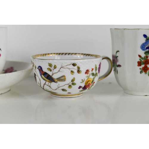 71 - A group of 18th and 19th century pottery, to include a Dresden coffee can, a Vienna tea cup, various... 