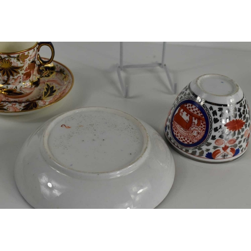 82 - A rare 19th century English Staffordshire bone china teacup and saucer hand decorated with a red lio... 