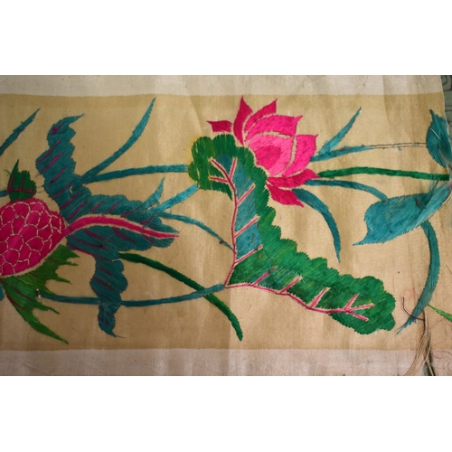 249 - A collection of 19th and 20th century Chinese embroidered and printed cotton fabrics to include wove... 