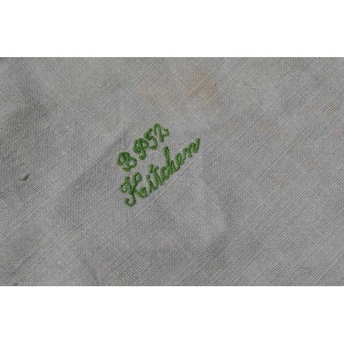 39 - A vintage QEII tea towel / cloth from the kitchen at Buckingham Palace, embroidered BP52 Kitchen, 10... 