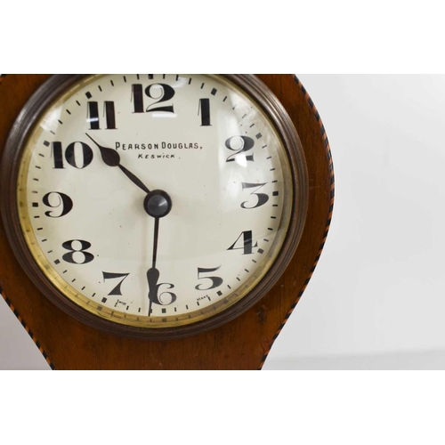 244 - A Pearson Douglas of Keswick mahogany mantle clock with arabic dial, together with an Edwardian maho... 