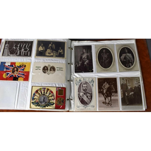 69 - An album of Ewardian and later Royalty related postcards, exmples to include various Royal residence... 