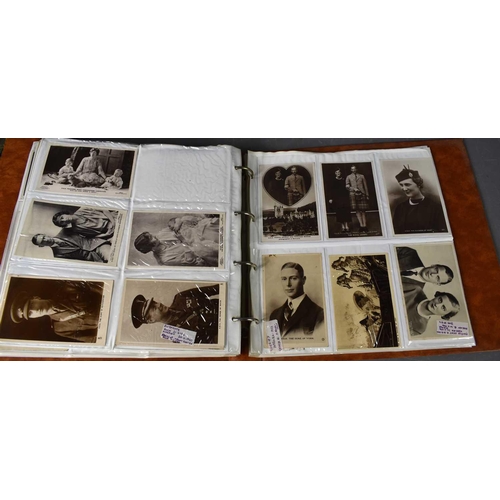 69 - An album of Ewardian and later Royalty related postcards, exmples to include various Royal residence... 