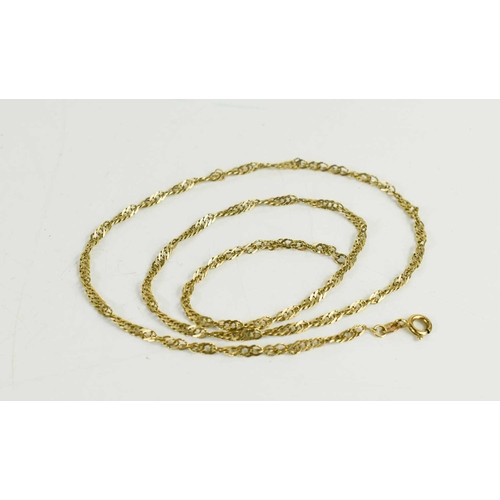 29 - A 9ct gold two strand curb link twist chain, 51cm long, 4.17g.