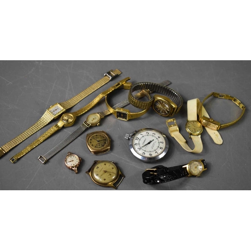 360 - A group of watches to include a gold cased Avia example circa 1930, a Combat pocket watch, a Valex r... 