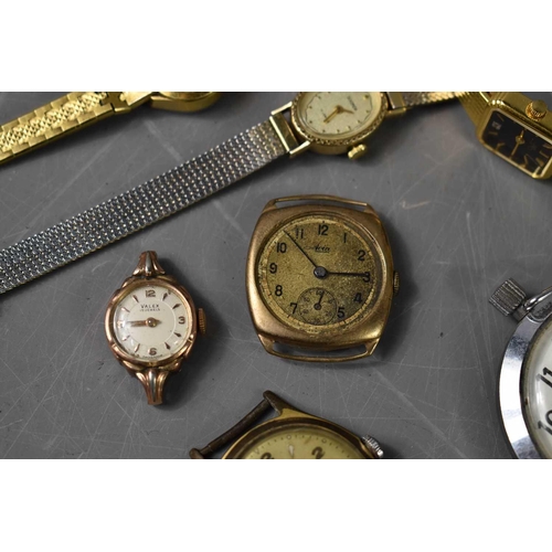 360 - A group of watches to include a gold cased Avia example circa 1930, a Combat pocket watch, a Valex r... 