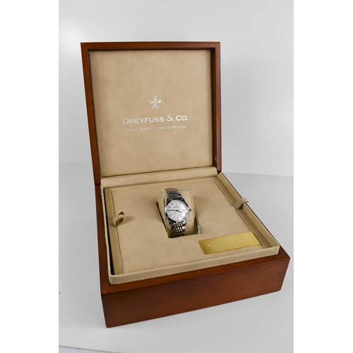 363 - A Dreyfuss & Co Swiss wristwatch, in stainless steel, with original box and paperwork.