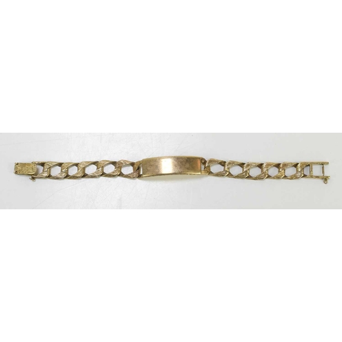 386 - A 9ct gold identity bracelet, fully hallmarked, 42.3g.