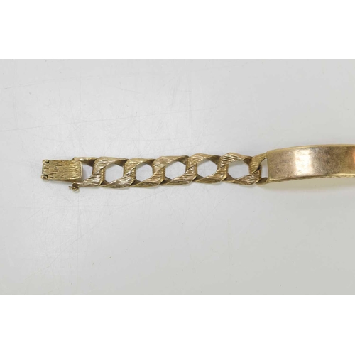 386 - A 9ct gold identity bracelet, fully hallmarked, 42.3g.