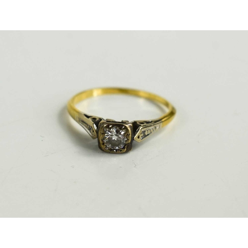 57 - A diamond solitaire ring, the illusion set stone, of approximately 3.4mm diameter, size J, 1.74g.