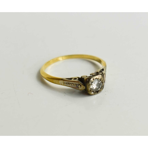 57 - A diamond solitaire ring, the illusion set stone, of approximately 3.4mm diameter, size J, 1.74g.