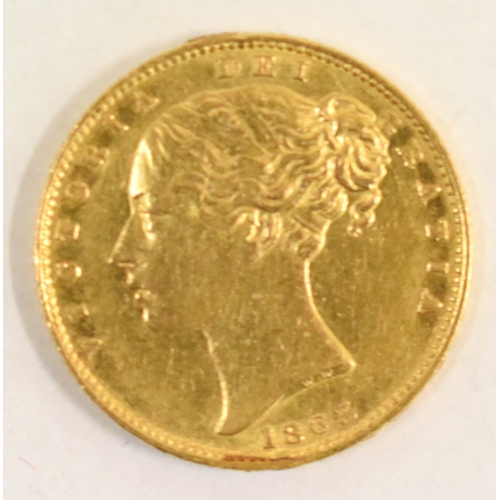 350 - A Queen Victoria 1863 full gold sovereign