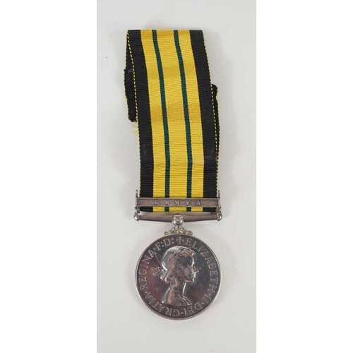 11 - An Africa General Service medal with Kenya clasp, awarded to Fusilier E. Whitney, 22978225, Royal Ir... 