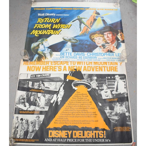 126 - Two original movie posters Return to Witch Mountain and Disney Delights, quad size.