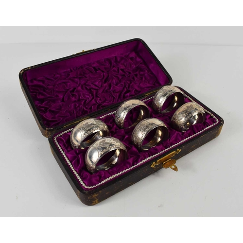 135 - A set of six silver hallmarked napkin ring, by A.K.Robinson & Co, Birmingham 1885.