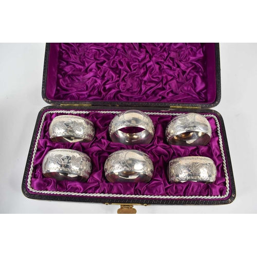 135 - A set of six silver hallmarked napkin ring, by A.K.Robinson & Co, Birmingham 1885.