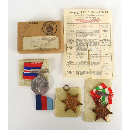 26 - A WWII medal group awarded to F/L S.J Welton 140681 comprising of The 1939-45 Star, Italy Star and t... 