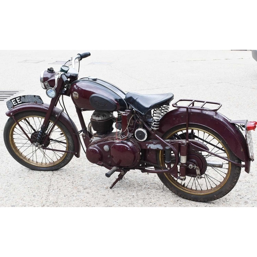 522 - A BSA C10L motorbike, 250cc, registered in 1955, does not currently run as it has been stored for ma... 