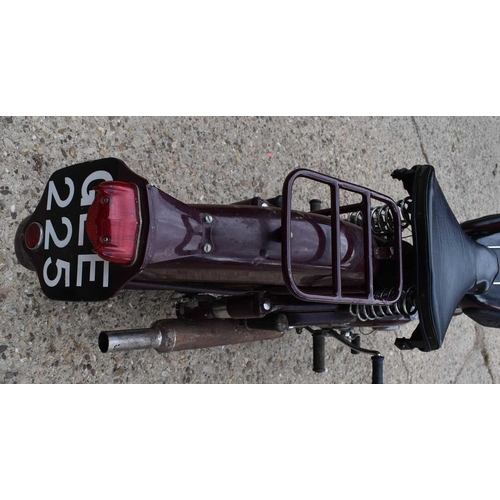 522 - A BSA C10L motorbike, 250cc, registered in 1955, does not currently run as it has been stored for ma... 