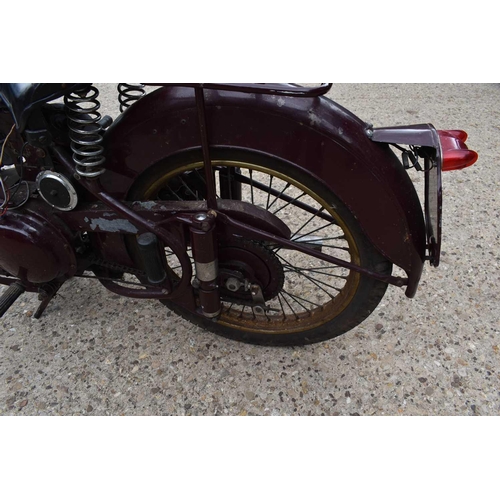 522 - A BSA C10L motorbike, 250cc, registered in 1955, does not currently run as it has been stored for ma... 