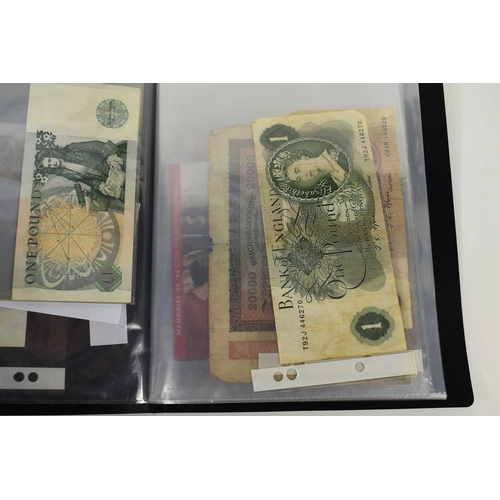 60 - A group of banknotes and coins to include six uncirculated one pound notes in consecutive order, Rei... 