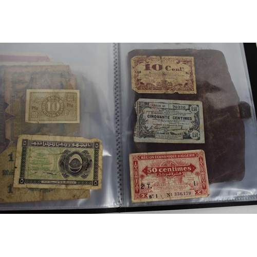 61 - A group of vintage banknotes to include a Government of Ceylon Five Rupees 1942, Japanese notes, Ger... 