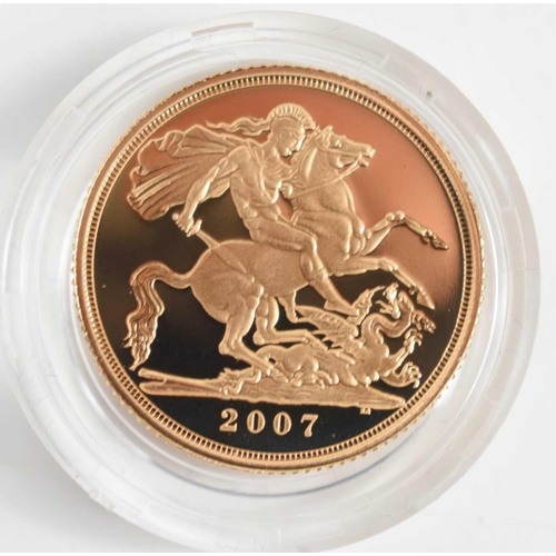 63 - A Queen Elizabeth II gold proof sovereign, dated 2007 and in a Royal Mint case.