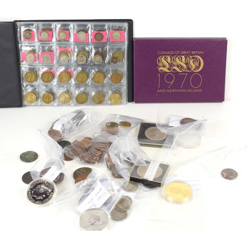 65 - A collection of GB coinage, some silver to include sixpences and commemorative examples.