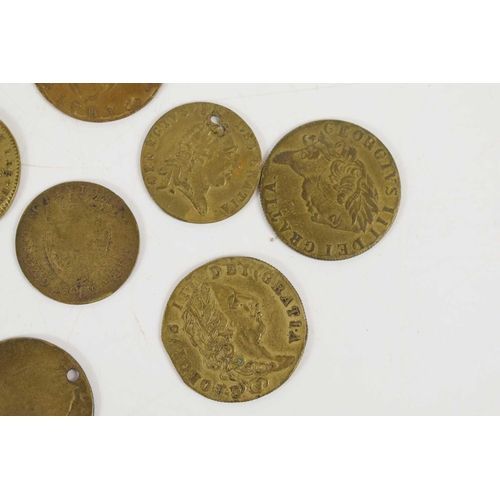 66 - A group of George III coinage to include gaming tokens, 1811 Bank Token and others.