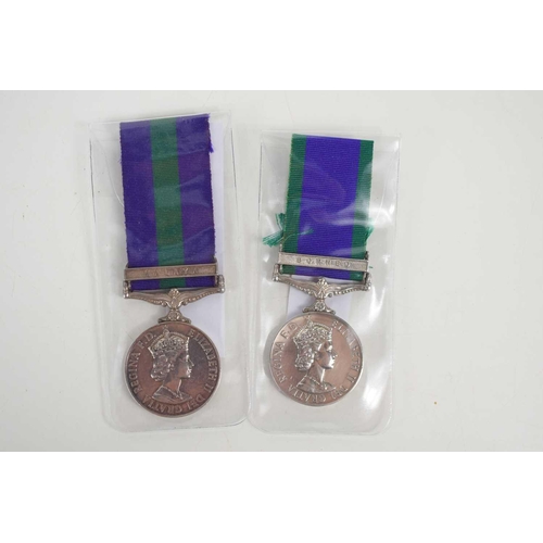 9 - Two Queen Elizabeth II General Service Medals, one awarded to Signaller Lekhbahadur Gurung, Gurkha S... 