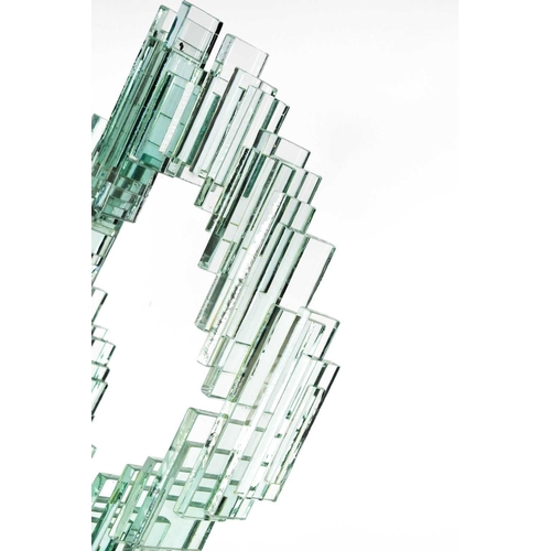 11 - Peter Newsome F.R.S.S., R. B. A, (British Contemporary): a glass sculpture with integral glass stand... 