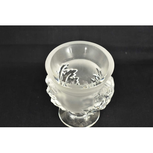 172 - A Lalique Saint Cloud vase, in clear and frosted glass, 12cm high.