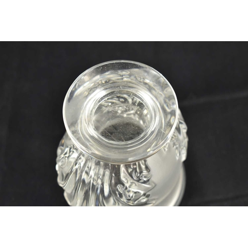 172 - A Lalique Saint Cloud vase, in clear and frosted glass, 12cm high.