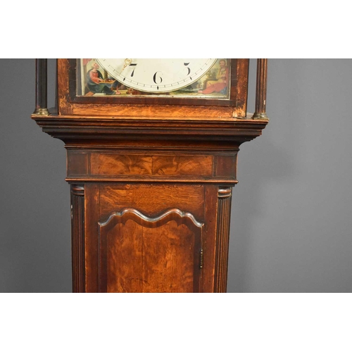 567 - Local interest: A 19th century Thomas Haynes of Stamford mahogany and oak longcase clock, the painte... 